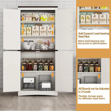 Load image into Gallery viewer, 71" Tall Farmhouse Kitchen Pantry Cabinet, 5 Layers Storage Cabinet with Adjustable Shelves, Farmhouse Pantry Cabinet with 4 Barn Doors