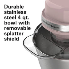 Load image into Gallery viewer, Hamilton Beach 4 Quart Stand Mixer for Kitchen, 7 Speeds, Tilt - Head, Dough Hook, Whisk &amp; Flat Beater, White