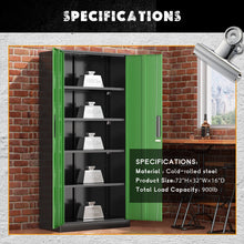 Load image into Gallery viewer, SOLAURA 71" Metal Garage Storage Cabinet with Locking Doors and Adjustable Shelves for Home, Office(Black)
