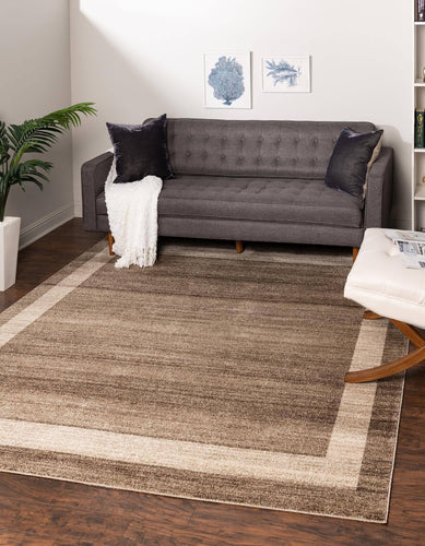 Unique Loom Maria Del Mar Area Rug (8' x 8' Square - Light Brown)