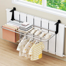 Load image into Gallery viewer, Tangkula Portable Clothes Drying Rack | Extendable Radiator Clothes Airer with Robust Aluminum Frame for Balcony Railings Windowsill
