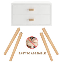 Load image into Gallery viewer, Syngar Nightstand Set of 2, Modern Bedside Tables with 2 Drawers, Storage Shelf and Wood Handles, White Bedroom Furniture