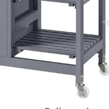 Load image into Gallery viewer, Kitchen Island Cart on Wheels with Storage, Solid Wood Top, 3 Drawers and Removable Shelves, Rolling Utility Cart, Dark Gray
