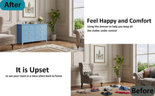 Load image into Gallery viewer, 6 Drawer Dresser, Light Blue Elegant Chest of Drawers, Large Cabinet with Storage, Rustic Wood Chest of Drawers for Bedroom, Living Room, Hallway