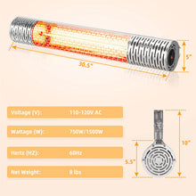 Load image into Gallery viewer, Tangkula 1500W Wall - Mounted Patio Heater, Kitchen Appliance