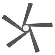 Load image into Gallery viewer, WINGBO 54 DC Ceiling Fan with Lights and Remote Control, 5 Reversible Carved Wood Blades Brass/Black