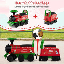 Load image into Gallery viewer, 6V 2 - Seater Ride On Train with Detachable Carriage, Under - Seat Storage, Whistle &amp; Flashing LED Lights, Trackless Electric Ride On Toy for Kids
