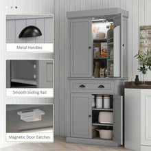 Load image into Gallery viewer, Spaco 17-Tier Kitchen Small Pantry Cabinet with 2 Doors and 6 Adjustable Shelves, Cabinet Pantry, Freestanding 5-Tier Shelving Pantries