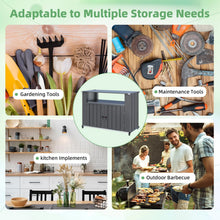 Load image into Gallery viewer, AECOJOY Outdoor Grill Table with Storage Cabinet Weatherproof, Outdoor Kitchen Island, Grill Cabinet Cart with Storage