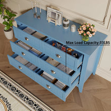 Load image into Gallery viewer, 6 Drawer Dresser, Light Blue Elegant Chest of Drawers, Large Cabinet with Storage, Rustic Wood Chest of Drawers for Bedroom, Living Room, Hallway