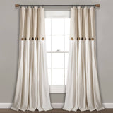 Lush Decor Linen Button Single Panel Window Curtain - 84