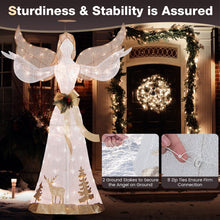 Load image into Gallery viewer, Tangkula 5 FT Lighted Christmas Angel, Outdoor Pre - lit 3D Glittered Angel with 100 Warm White Lights