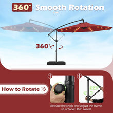 Load image into Gallery viewer, Tangkula 10ft Solar Patio Umbrella with Base Included