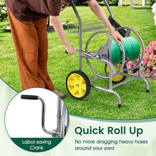 Load image into Gallery viewer, Garden Hose Reel Cart Holds 230FT of 5/8" Hose, Heavy - Duty Hose Cart with 2 Wheels &amp; Storage Basket, Portable Water Hose Organizer for Yard
