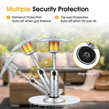 Load image into Gallery viewer, 11,000 BTU Tabletop Propane Patio Heater, Portable Stainless Steel Outdoor Heater with Adjustable Flame &amp; Tip - Over Protection