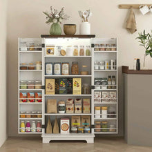 Load image into Gallery viewer, Spaco 17-Tier Kitchen Small Pantry Cabinet with 2 Doors and 6 Adjustable Shelves, Cabinet Pantry, Freestanding 5-Tier Shelving Pantries