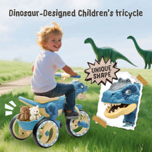 Load image into Gallery viewer, Xuanlur Kids Ride on Dinosaur Tricycle, Toddlers Kid Trike with Wide Flash Wheels, Anti - Slip Pedals, Rear Basket, Music &amp; LED Lights, Toddler Bike