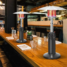 Load image into Gallery viewer, 13,000 BTU Portable Tabletop Propane Patio Heater, Stainless Steel LP Gas Heater with Weighted Base &amp; Adjustable Thermostat for Backyard, Restaurant