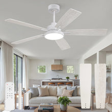 Load image into Gallery viewer, Zardon 52 in Black Ceiling Fan with LED Light and Remote, Downrod 6-Speed and Quiet Reversible DC Motor for Bedroom, Living Room, Indoor