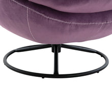 Load image into Gallery viewer, Velvet Swivel Accent Chair with Ottoman, Modern Chaise Lounge Chair with Metal Frame and Footstool, Comfy Armchair Reading Chair