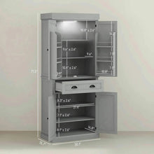 Load image into Gallery viewer, Spaco 17-Tier Kitchen Small Pantry Cabinet with 2 Doors and 6 Adjustable Shelves, Cabinet Pantry, Freestanding 5-Tier Shelving Pantries