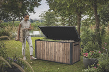 Load image into Gallery viewer, Keter Signature 170 Gallon Durable Resin Outdoor Deck Box Storage Organization, Pine