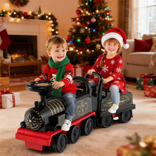 Load image into Gallery viewer, 6V 2 - Seater Ride On Train with Detachable Carriage, Under - Seat Storage, Whistle &amp; Flashing LED Lights, Trackless Electric Ride On Toy for Kids