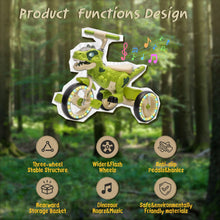 Load image into Gallery viewer, Xuanlur Kids Ride on Dinosaur Tricycle, Toddlers Kid Trike with Wide Flash Wheels, Anti - Slip Pedals, Rear Basket, Music &amp; LED Lights, Toddler Bike