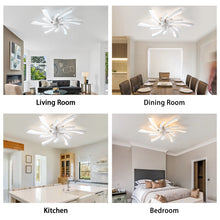 Load image into Gallery viewer, Garwarm Dimmable Ceiling Fan with Light and Remote Control, 27" Small Flush Mounted Ceiling Fan