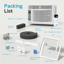 Load image into Gallery viewer, Window Air Conditioner 6000 BTU Cool to 250 Sq Ft Intelligent, LED, Remote Control, Easy to Clean Filter Screen, Can Be Used As a Dehumidifier/Fan