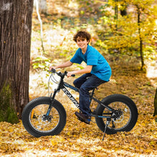 Load image into Gallery viewer, 20 in Mountain Bike for 7 - 15 Years Old, 7 Speed Kids Bike with High Carbon Steel Frame, Fat Tire and Dual Disc Brake, Front Suspension Mountain