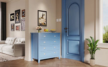 Load image into Gallery viewer, 6 Drawer Dresser, Light Blue Elegant Chest of Drawers, Large Cabinet with Storage, Rustic Wood Chest of Drawers for Bedroom, Living Room, Hallway