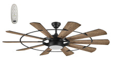 Load image into Gallery viewer, Harbor Breeze EUK60MBK10LR Henderson 60 - in Matte Black LED Indoor Ceiling Fan with Light Remote (10 - Blade)