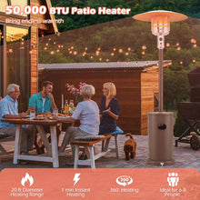 Load image into Gallery viewer, 50,000 BTU Propane Outdoor Heater, Round Patio Heater with Stainless Steel Burner, Tip - Over, Flame - Out Protection, Wheels, CSA Certificated