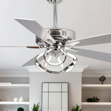 Load image into Gallery viewer, Parrot Uncle 52 - Inch Contemporary Chrome Ceiling Fan with Integrated LED Lights and Remote Control