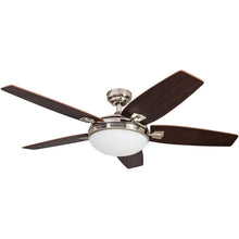Load image into Gallery viewer, 48" Honeywell Carmel Brushed Nickel Ceiling Fan with Integrated Light and Remote