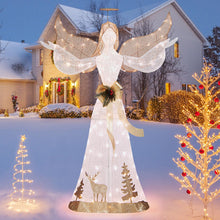 Load image into Gallery viewer, Tangkula 5 FT Lighted Christmas Angel, Outdoor Pre - lit 3D Glittered Angel with 100 Warm White Lights