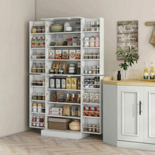 Load image into Gallery viewer, Spaco 17-Tier Kitchen Small Pantry Cabinet with 2 Doors and 6 Adjustable Shelves, Cabinet Pantry, Freestanding 5-Tier Shelving Pantries