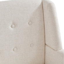 Load image into Gallery viewer, HUIMO Accent Chair, Button Tufted Upholstered Living Room Chairs, Mid Century Modern Comfy Reading Chairs for Bedroom, Living Room, Beige