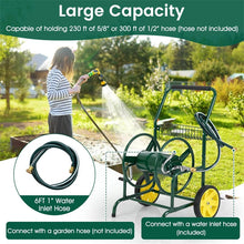 Load image into Gallery viewer, Garden Hose Reel Cart Holds 230FT of 5/8" Hose, Heavy - Duty Hose Cart with 2 Wheels &amp; Storage Basket, Portable Water Hose Organizer for Yard