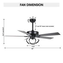 Load image into Gallery viewer, Parrot Uncle 52 - Inch Contemporary Chrome Ceiling Fan with Integrated LED Lights and Remote Control