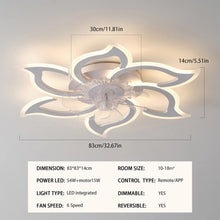 Load image into Gallery viewer, Garwarm Dimmable Ceiling Fan with Light and Remote Control, 27" Small Flush Mounted Ceiling Fan