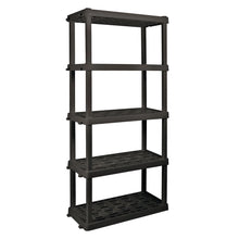Load image into Gallery viewer, Hyper Tough Large 5-Tier Shelving Unit, W36 x D18 x H74" Interlocking Multipurpose Organizer, Black, Pack of 2