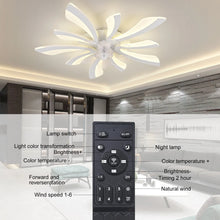 Load image into Gallery viewer, Garwarm Dimmable Ceiling Fan with Light and Remote Control, 27" Small Flush Mounted Ceiling Fan