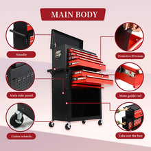 Load image into Gallery viewer, 8 Drawer Large Capacity Rolling Toolbox, Detachable Cabinet Storage Tool Chest with Wheels, Tool Storage Cabinet with Lock for Workshop Garage