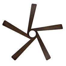 Load image into Gallery viewer, WINGBO 54 DC Ceiling Fan with Lights and Remote Control, 5 Reversible Carved Wood Blades Brass/Black