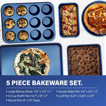 Load image into Gallery viewer, Classic Blue 20-Piece Aluminum Ultra - Durable Non - Stick Diamond Infused Cookware and Bakeware Set
