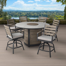 Load image into Gallery viewer, Agio Nicolet 7-Piece Fire Outdoor Patio High Dining Set