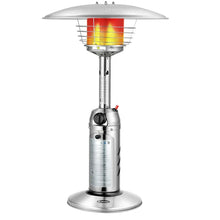 Load image into Gallery viewer, 11,000 BTU Tabletop Propane Patio Heater, Portable Stainless Steel Outdoor Heater with Adjustable Flame &amp; Tip - Over Protection