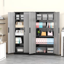 Load image into Gallery viewer, SOLAURA 71" Metal Garage Storage Cabinet with Locking Doors and Adjustable Shelves for Home, Office(Black)